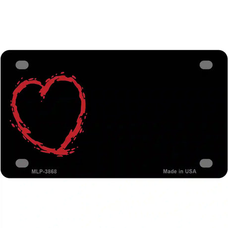 Heart Offset Metal Novelty License Plate 4" x 2.2" (MLP)