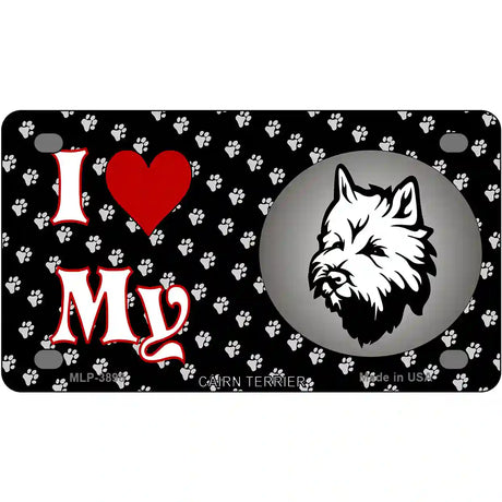 I Love My Cairn Terrier Metal Novelty License Plate 4" x 2.2" (MLP)