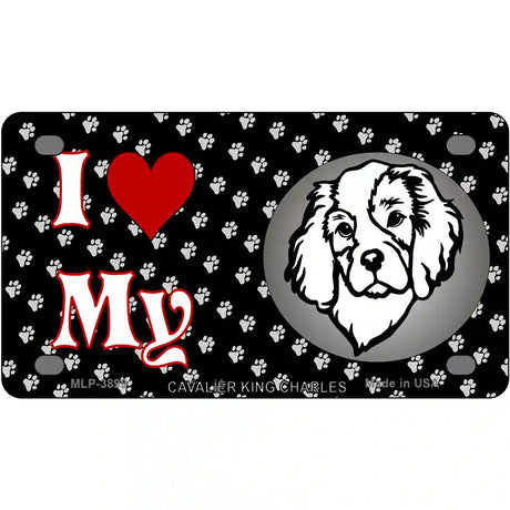 I Love My Cavalier King Charles Metal Novelty License Plate 4" x 2.2" (MLP)