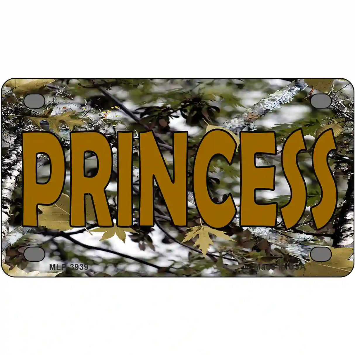 Princess Camouflage Metal Novelty License Plate 4" x 2.2" (MLP)