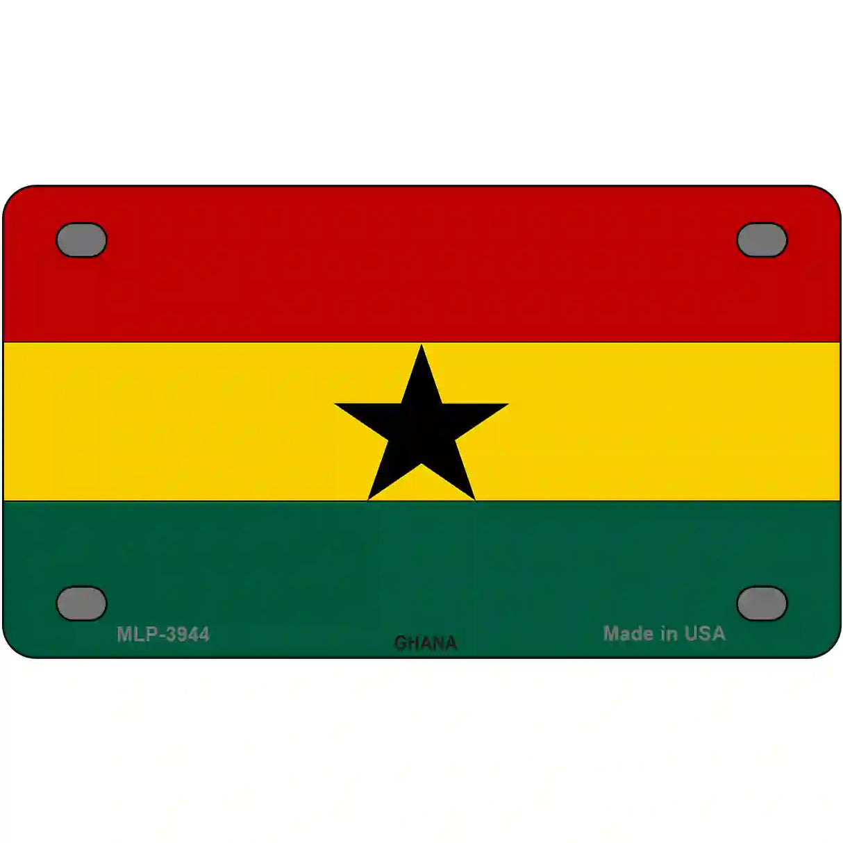 Ghana Flag Metal Novelty License Plate 4" x 2.2" (MLP)