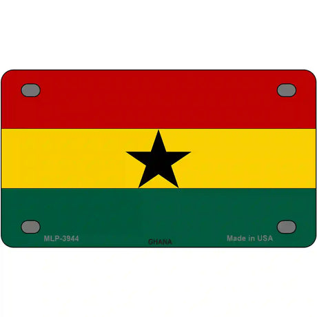 Ghana Flag Metal Novelty License Plate 4" x 2.2" (MLP)