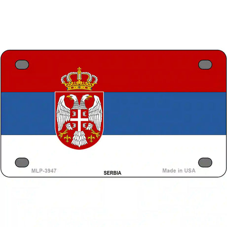 Serbia Eagle Flag Metal Novelty License Plate 4" x 2.2" (MLP)