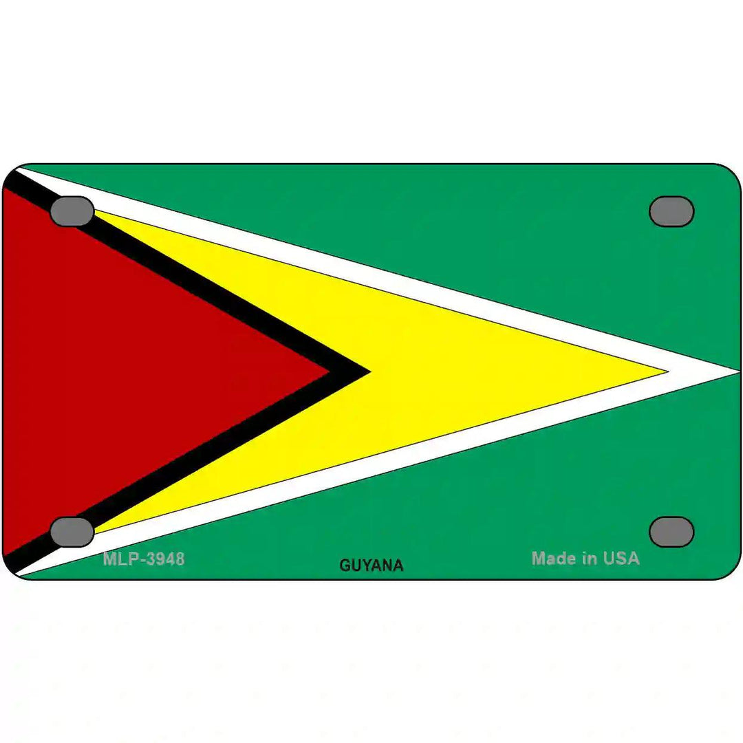 Guyana Flag Metal Novelty License Plate 4" x 2.2" (MLP)