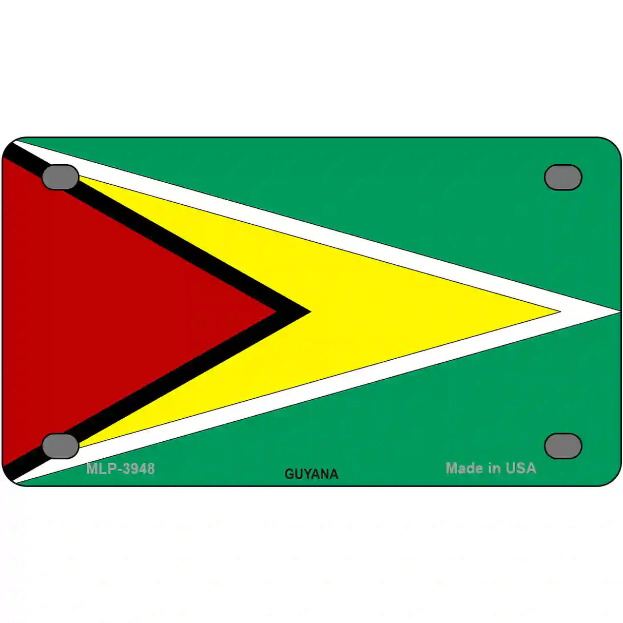 Guyana Flag Metal Novelty License Plate 4" x 2.2" (MLP)