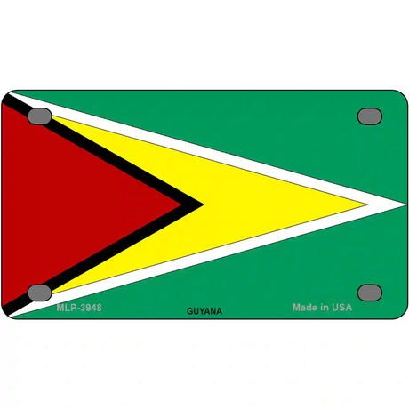 Guyana Flag Metal Novelty License Plate 4" x 2.2" (MLP)