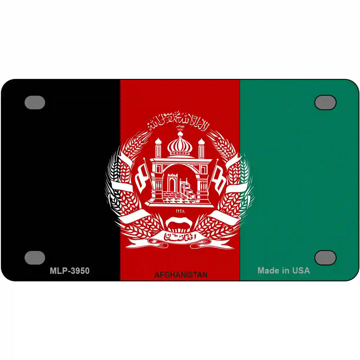 Afghanistan Flag Metal Novelty License Plate 4" x 2.2" (MLP)