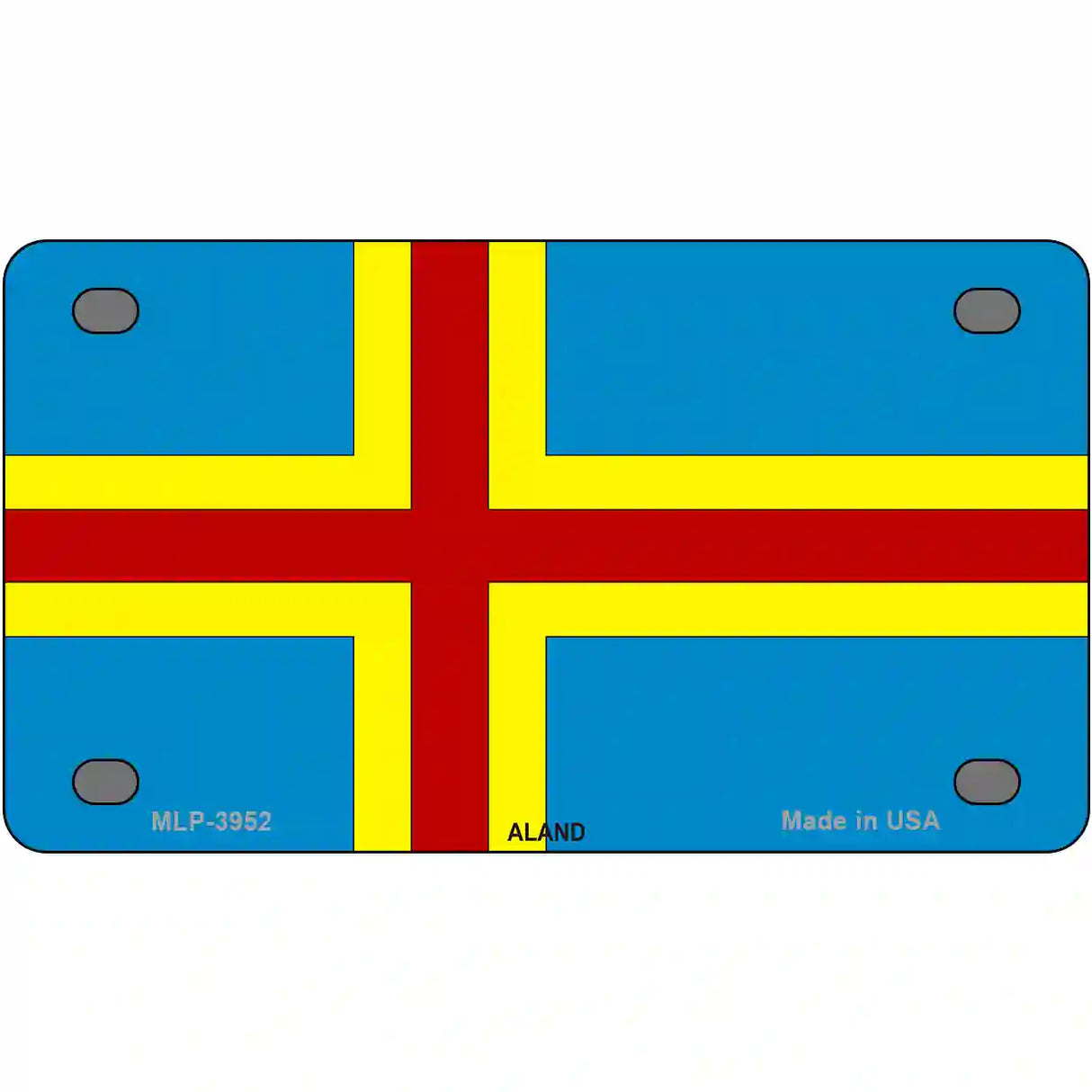 Aland Flag Metal Novelty License Plate 4" x 2.2" (MLP)