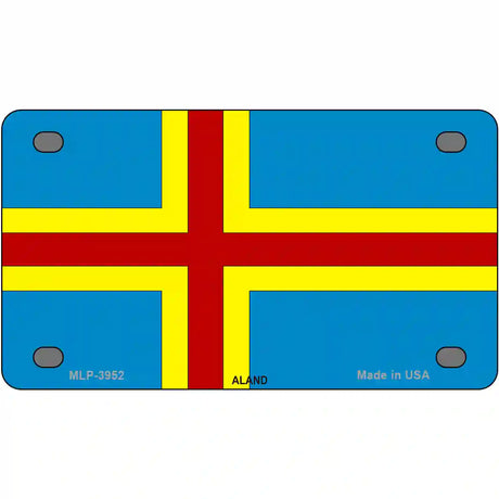 Aland Flag Metal Novelty License Plate 4" x 2.2" (MLP)