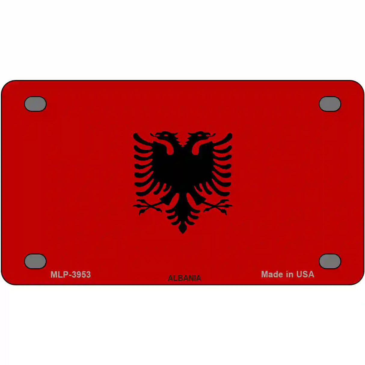 Albania Flag Metal Novelty License Plate 4" x 2.2" (MLP)