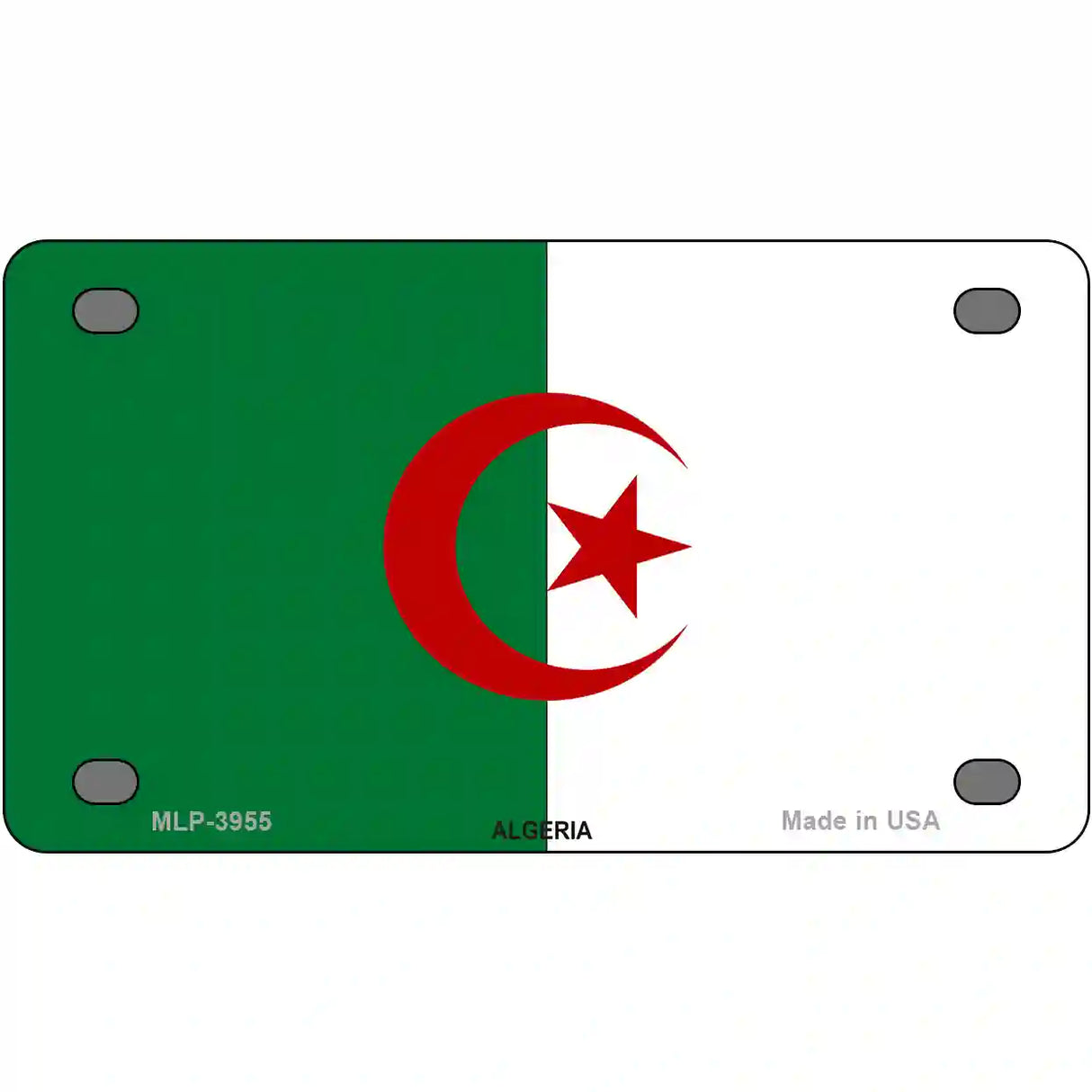 Algeria Flag Metal Novelty License Plate 4" x 2.2" (MLP)