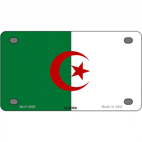 Algeria Flag Metal Novelty License Plate 4" x 2.2" (MLP)