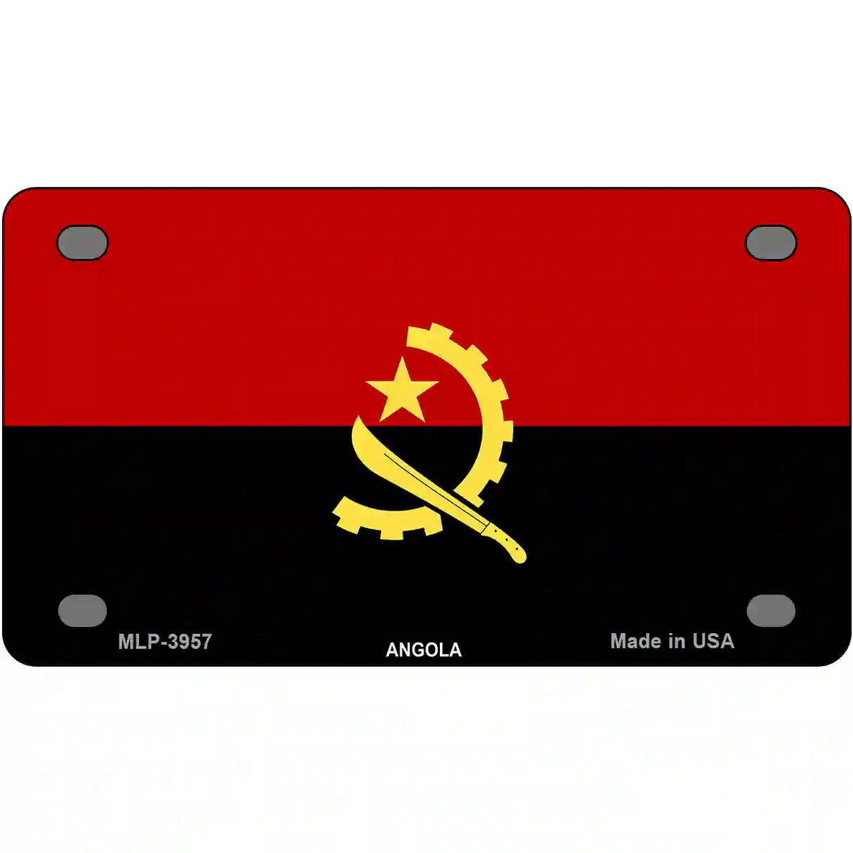 Angola Flag Metal Novelty License Plate 4" x 2.2" (MLP)