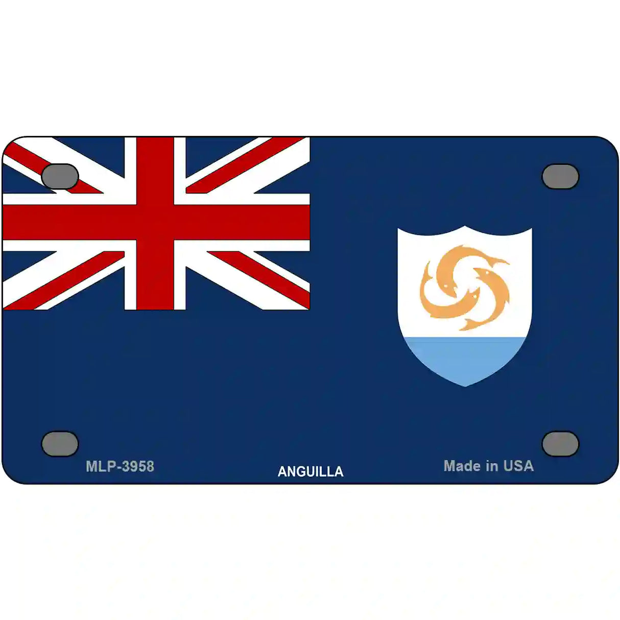 Anguilla Flag Metal Novelty License Plate 4" x 2.2" (MLP)