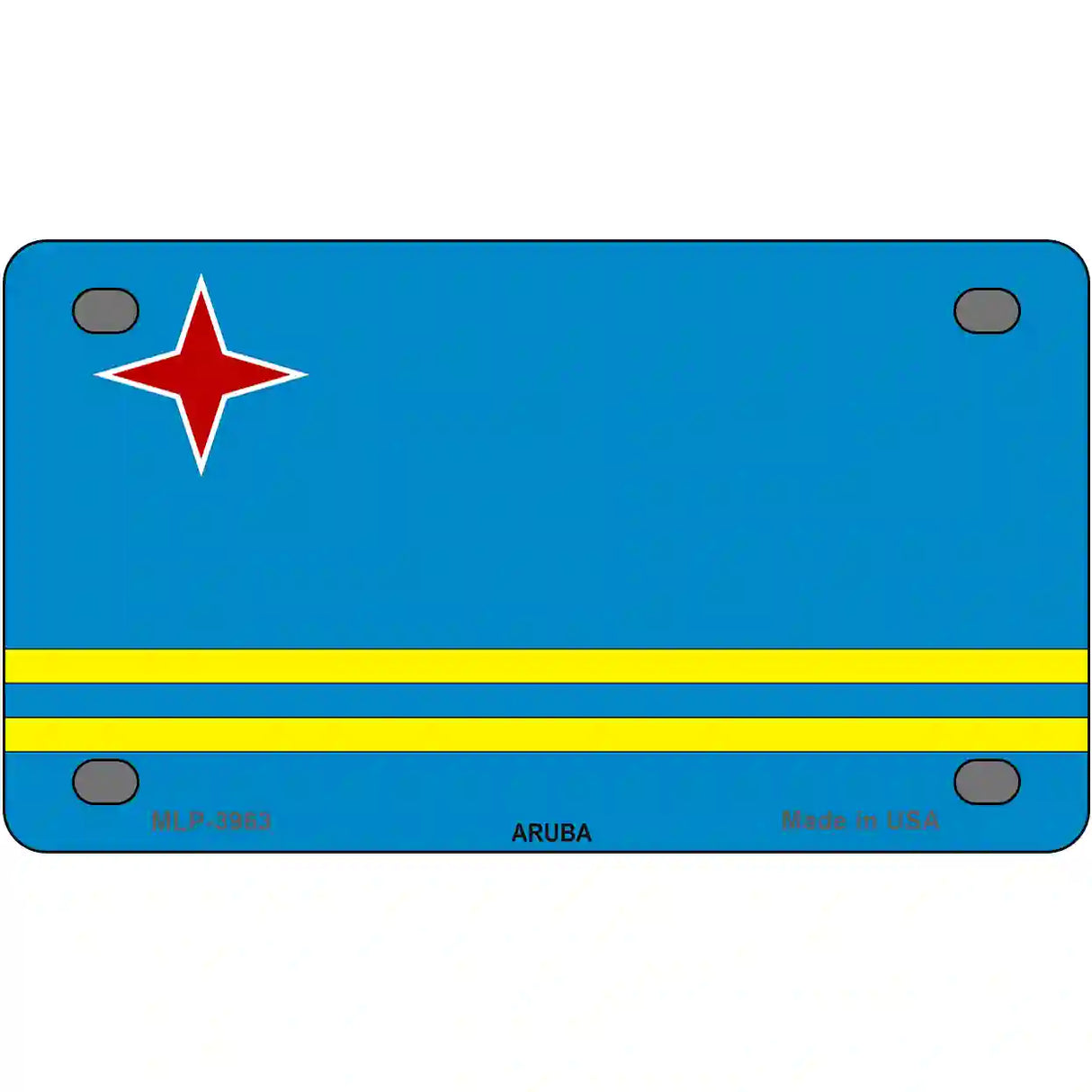 Aruba Flag Metal Novelty License Plate 4" x 2.2" (MLP)