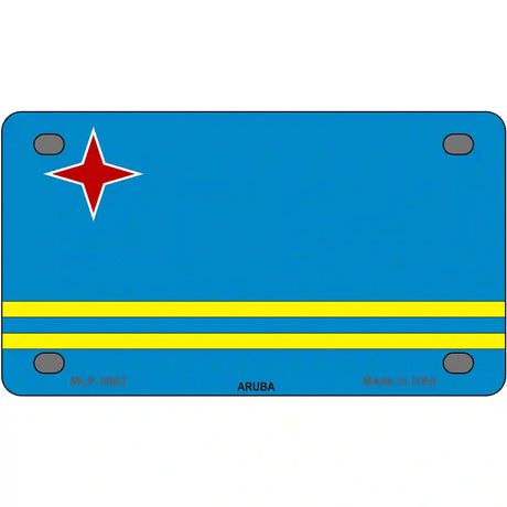 Aruba Flag Metal Novelty License Plate 4" x 2.2" (MLP)