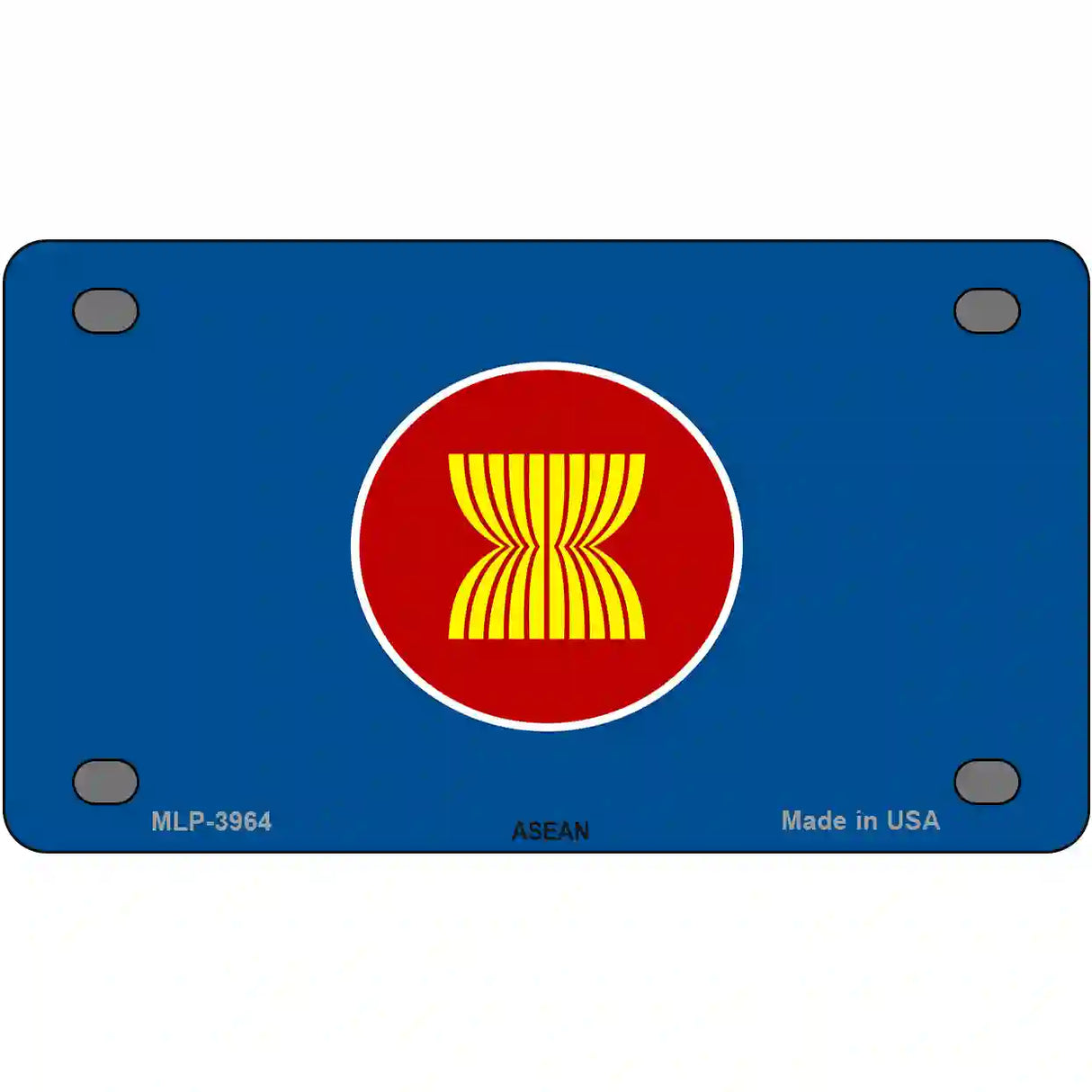 Asean Flag Metal Novelty License Plate 4" x 2.2" (MLP)