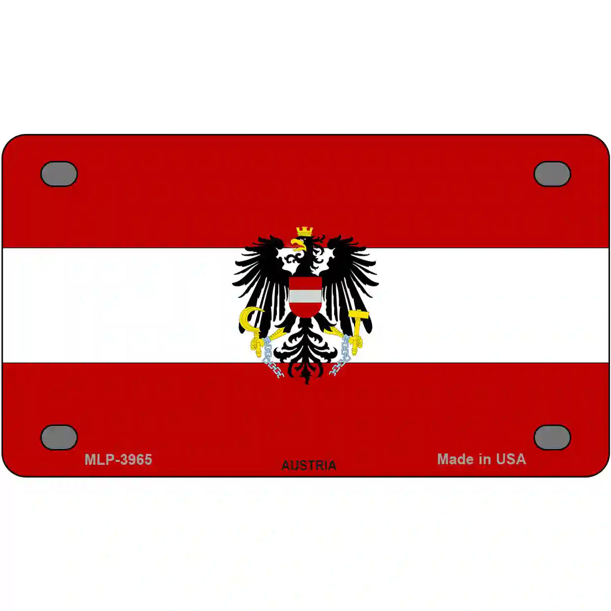 Austria Flag Metal Novelty License Plate 4" x 2.2" (MLP)