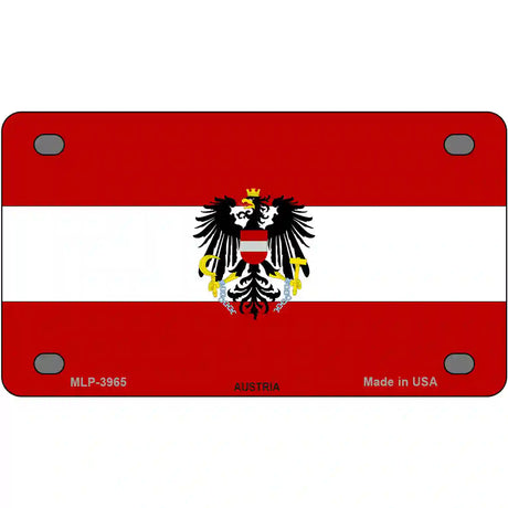 Austria Flag Metal Novelty License Plate 4" x 2.2" (MLP)