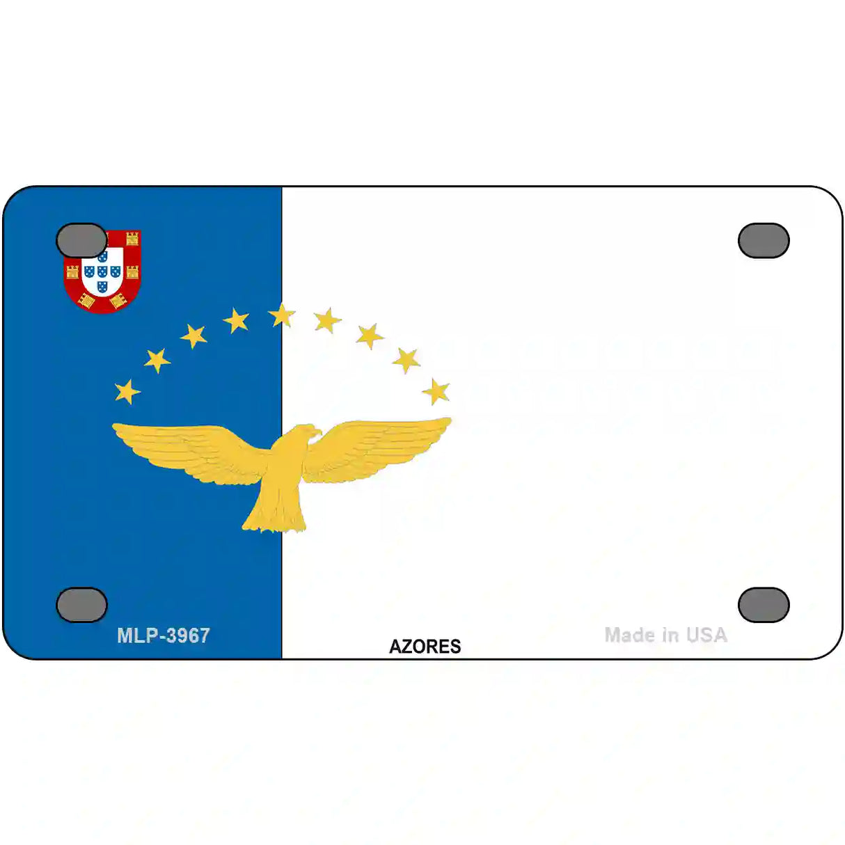 Azores Flag Metal Novelty License Plate 4" x 2.2" (MLP)