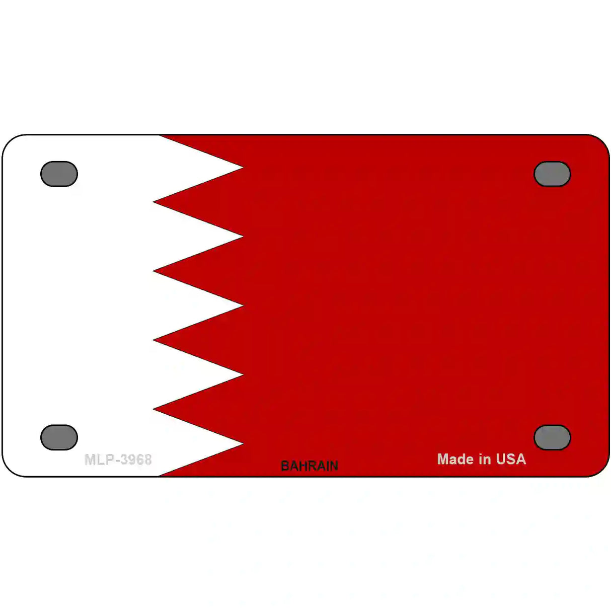 Bahrain Flag Metal Novelty License Plate 4" x 2.2" (MLP)