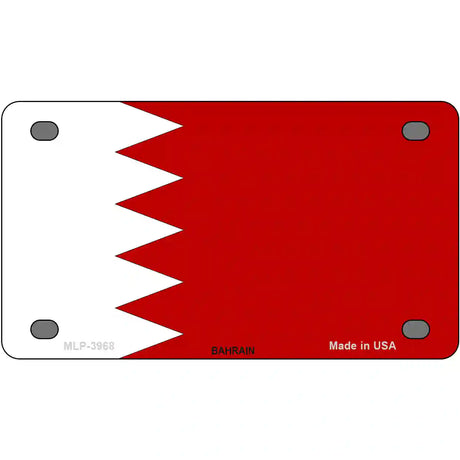 Bahrain Flag Metal Novelty License Plate 4" x 2.2" (MLP)