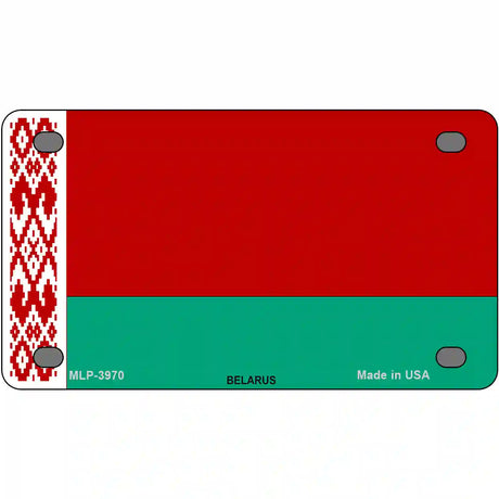 Belarus Flag Metal Novelty License Plate 4" x 2.2" (MLP)