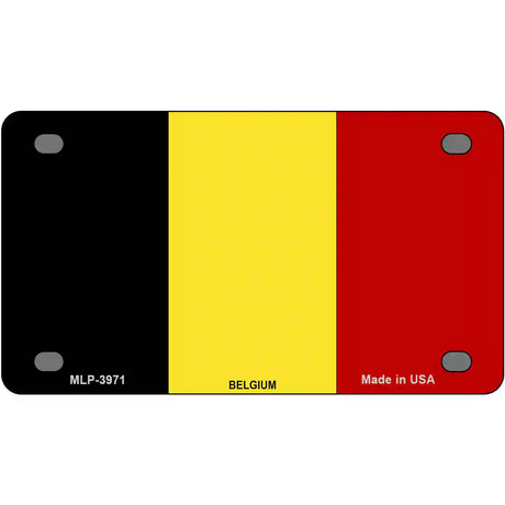 Belgium Flag Metal Novelty License Plate 4" x 2.2" (MLP)