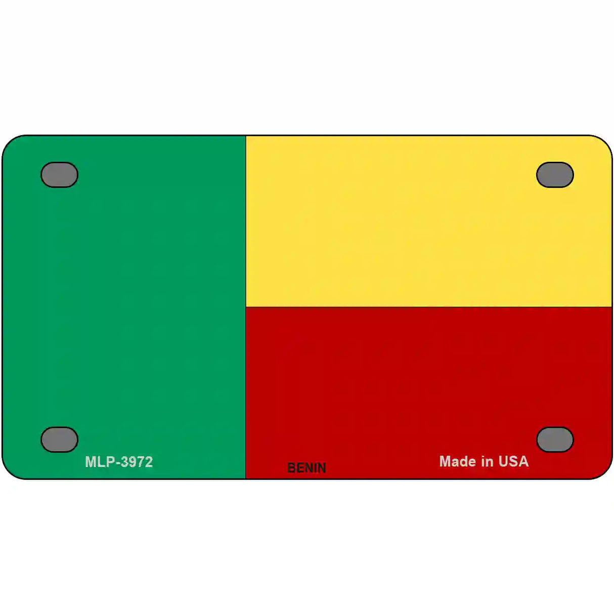 Benin Flag Metal Novelty License Plate 4" x 2.2" (MLP)