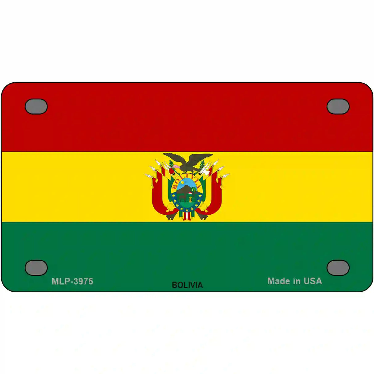 Bolivia Flag Metal Novelty License Plate 4" x 2.2" (MLP)