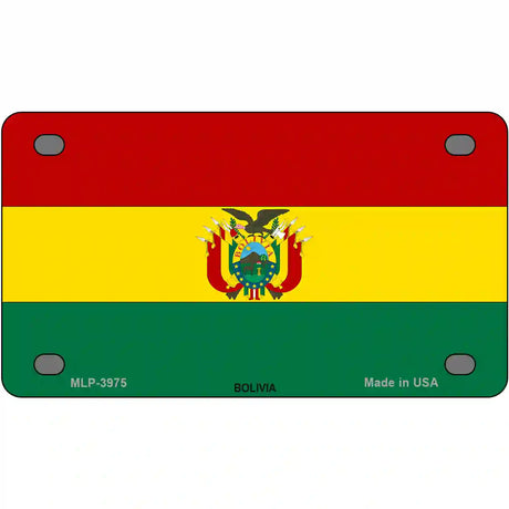 Bolivia Flag Metal Novelty License Plate 4" x 2.2" (MLP)