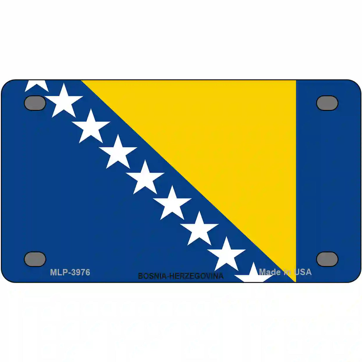 Bosnia Herzegovina Flag Metal Novelty License Plate 4" x 2.2" (MLP)