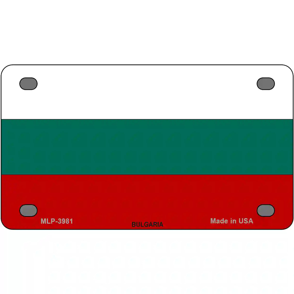 Bulgaria Flag Metal Novelty License Plate 4" x 2.2" (MLP)