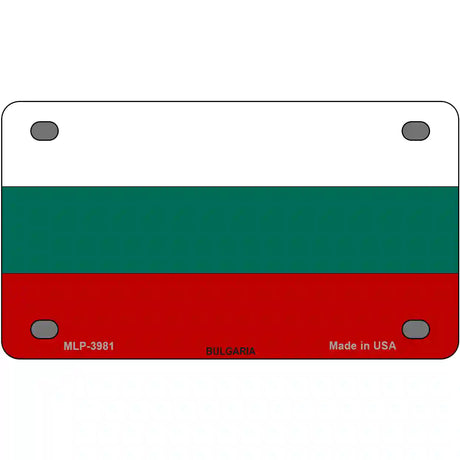 Bulgaria Flag Metal Novelty License Plate 4" x 2.2" (MLP)