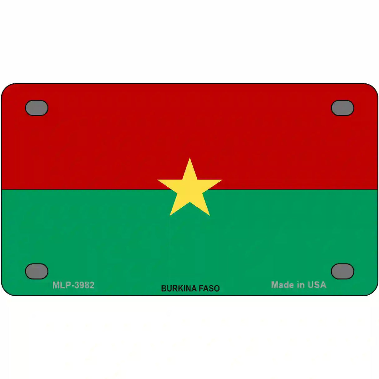 Burkina Faso Flag Metal Novelty License Plate 4" x 2.2" (MLP)