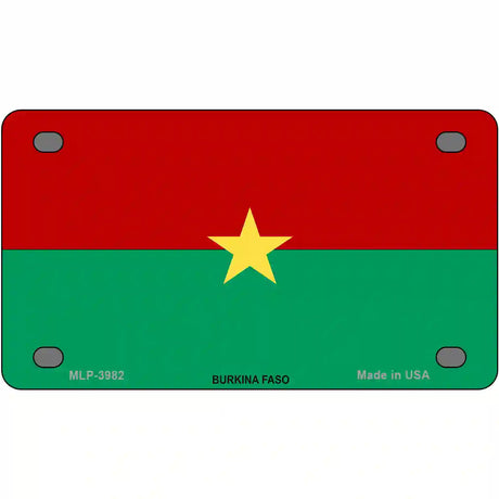 Burkina Faso Flag Metal Novelty License Plate 4" x 2.2" (MLP)