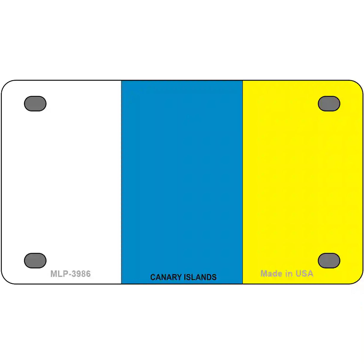 Canary Islands Flag Metal Novelty License Plate 4" x 2.2" (MLP)