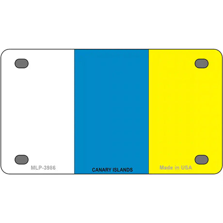 Canary Islands Flag Metal Novelty License Plate 4" x 2.2" (MLP)