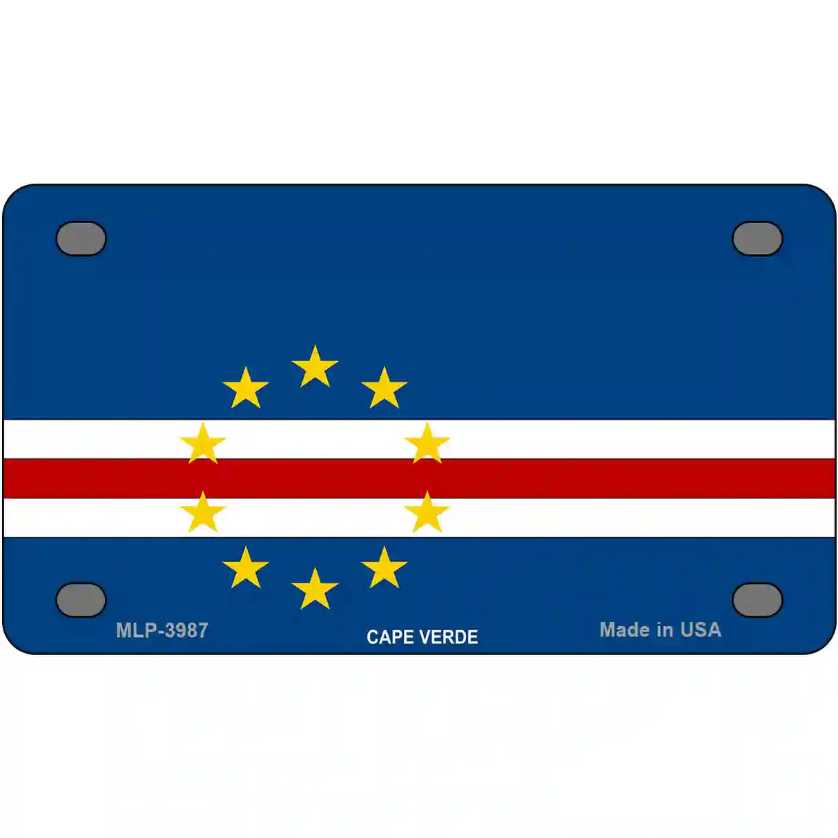 Cape Verde Flag Metal Novelty License Plate 4" x 2.2" (MLP)