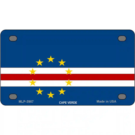 Cape Verde Flag Metal Novelty License Plate 4" x 2.2" (MLP)