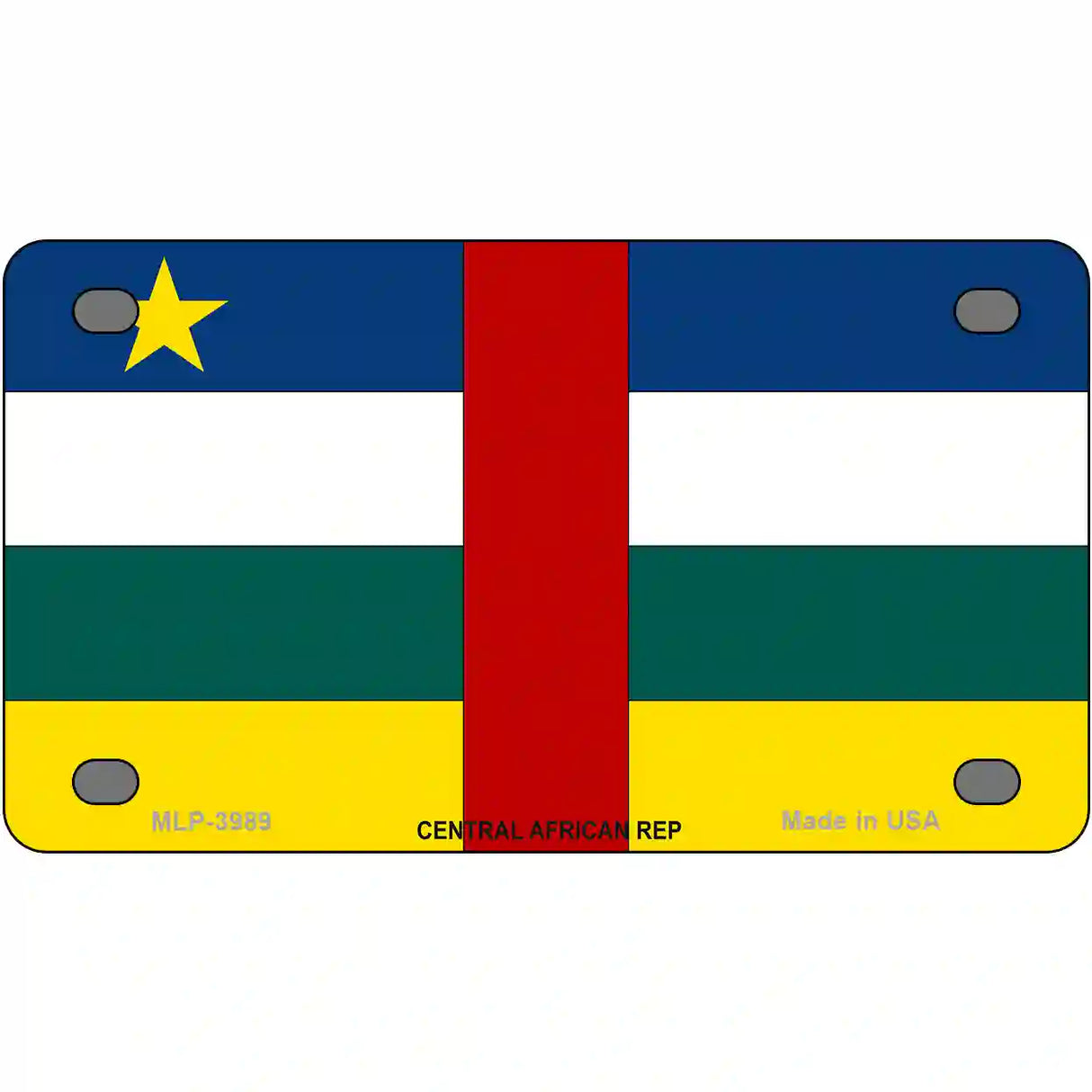 Central African Rep Flag Metal Novelty License Plate 4" x 2.2" (MLP)