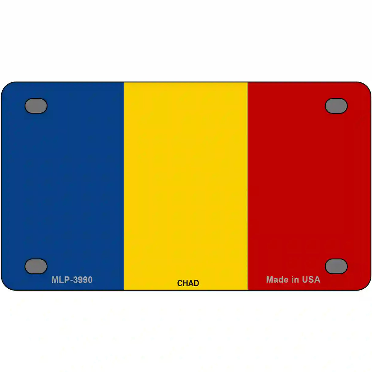 Chad Flag Metal Novelty License Plate 4" x 2.2" (MLP)