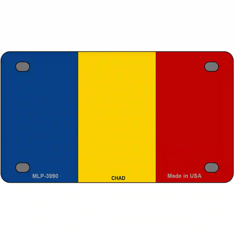 Chad Flag Metal Novelty License Plate 4" x 2.2" (MLP)