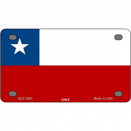 Chile Flag Metal Novelty License Plate 4" x 2.2" (MLP)