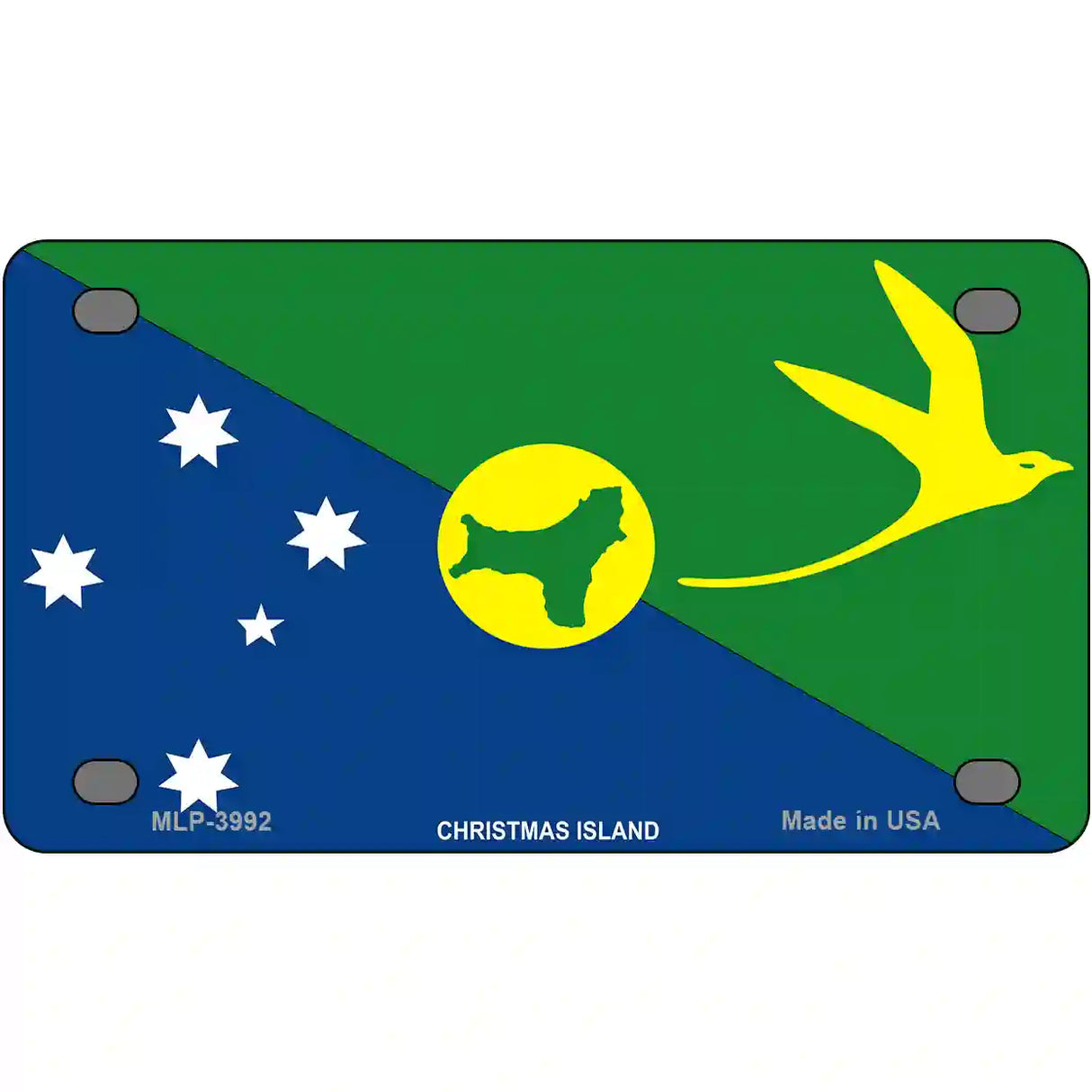 Christmas Island Flag Metal Novelty License Plate 4" x 2.2" (MLP)