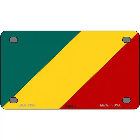 Congo Flag Metal Novelty License Plate 4" x 2.2" (MLP)