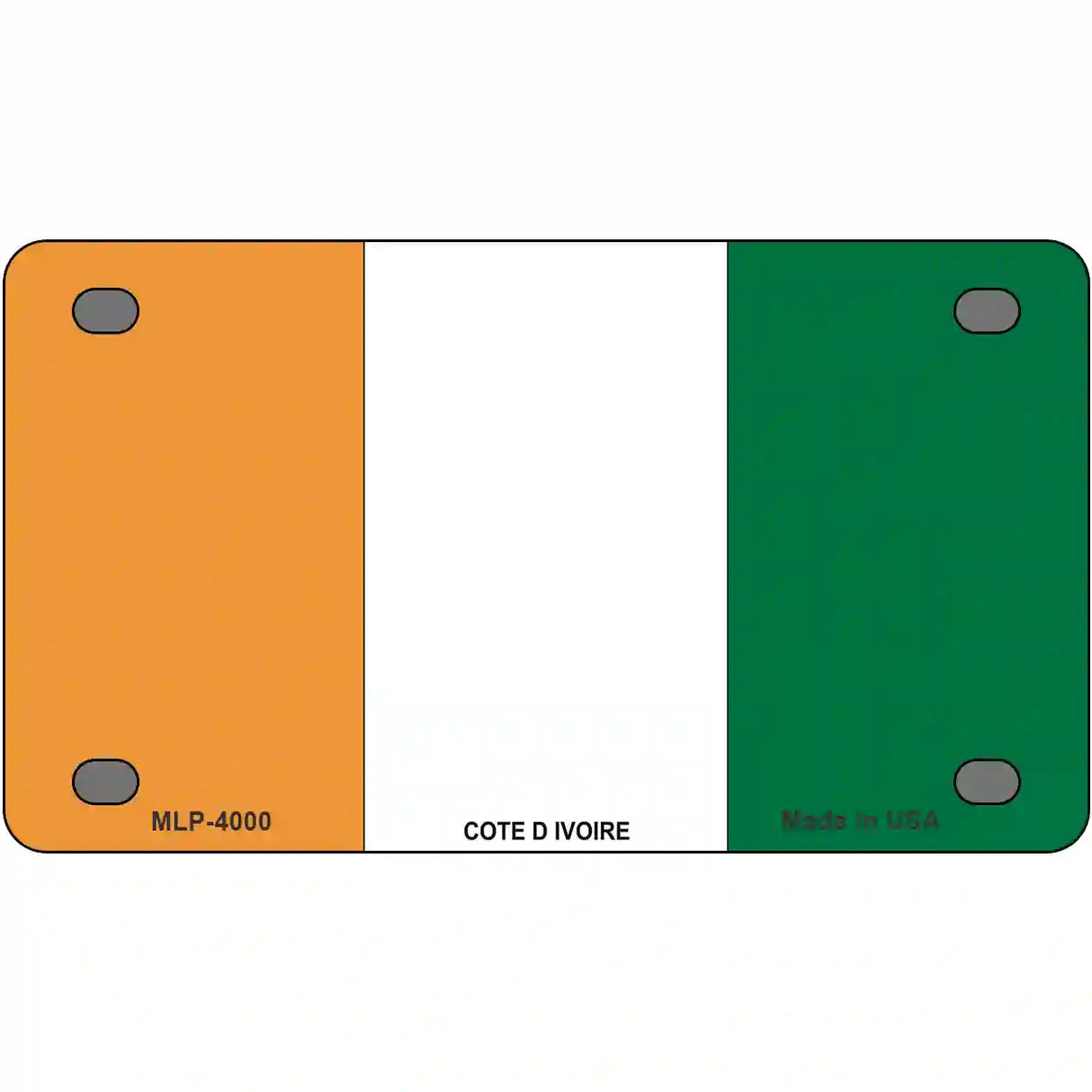 Cote D Ivoire Flag Metal Novelty License Plate 4" x 2.2" (MLP)