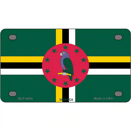 Dominica Flag Metal Novelty License Plate 4" x 2.2" (MLP)