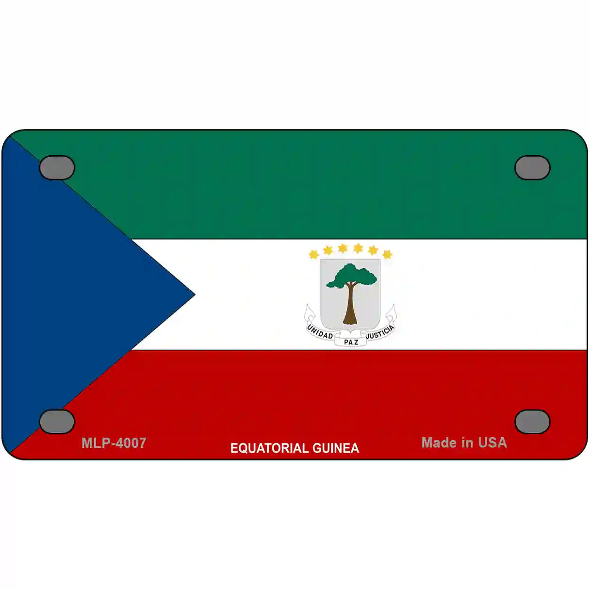 Equatorial Guinea Flag Metal Novelty License Plate 4" x 2.2" (MLP)