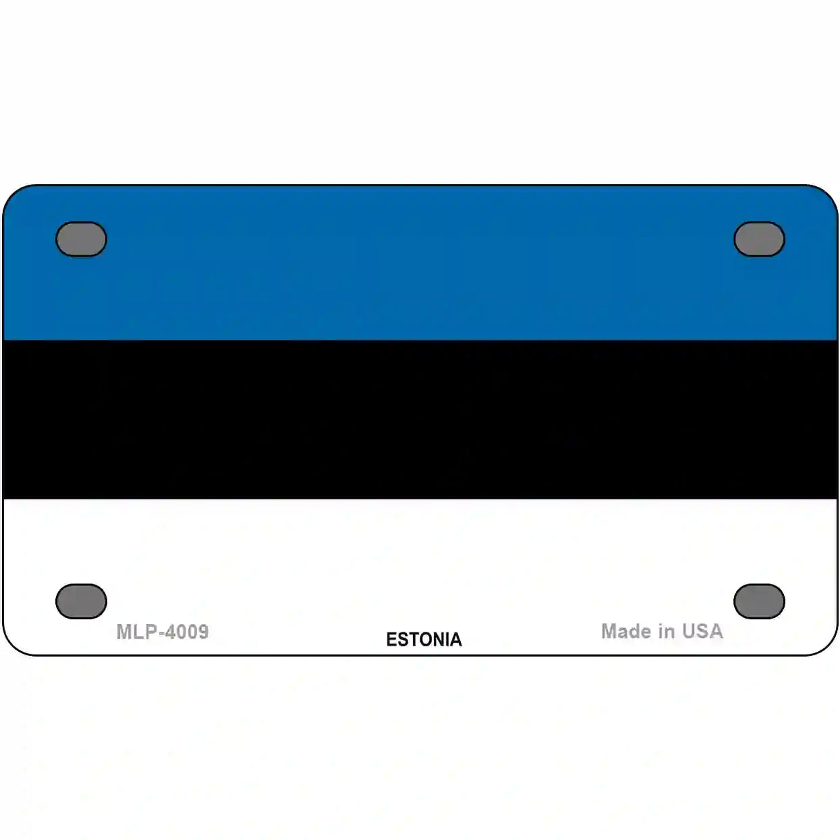 Estonia Flag Metal Novelty License Plate 4" x 2.2" (MLP)